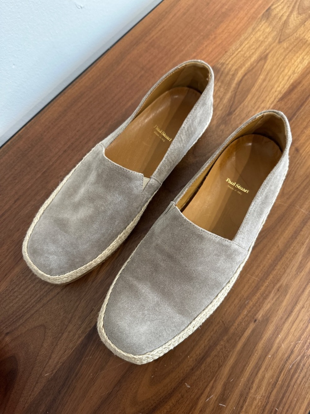 PAUL STUART SUEDE ESPADRILLES — MADE IN ITALY — NEW
